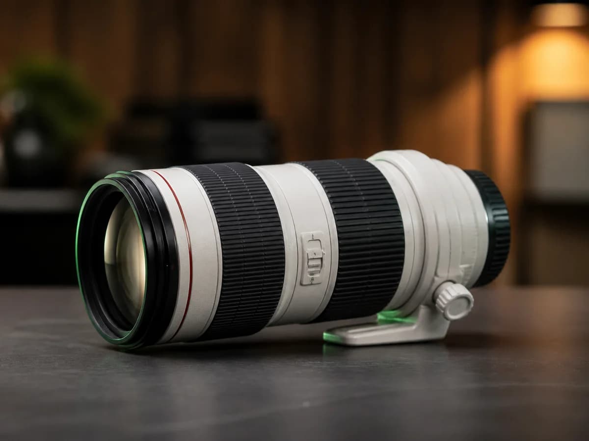 Lente teleobjetiva 70–200mm · Demo