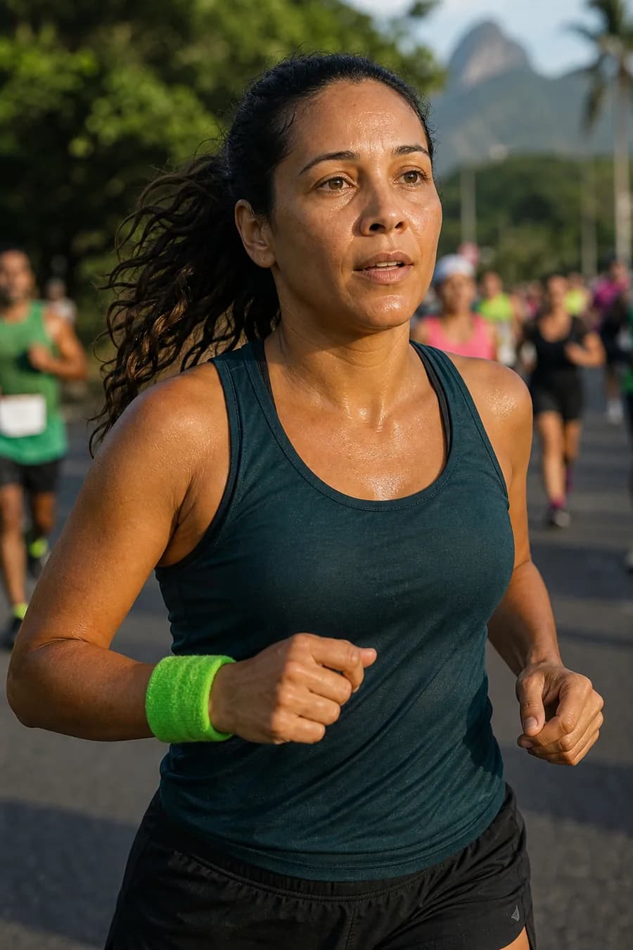 Atleta em cobertura esportiva