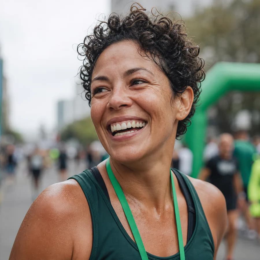 Rosto de atleta em uma corrida